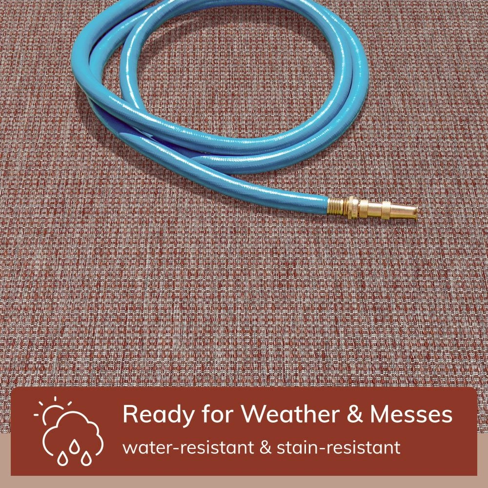 Well Woven Odin Solid & Striped Border Indoor Outdoor Coral Flatweave Rug 3 Well Woven Odin Solid & Striped Border Indoor Outdoor Coral Flatweave Rug