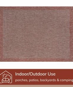 Well Woven Odin Solid & Striped Border Indoor Outdoor Coral Flatweave Rug 17 Well Woven Odin Solid & Striped Border Indoor Outdoor Coral Flatweave Rug