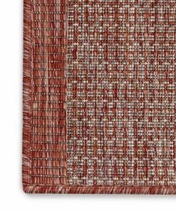 Well Woven Odin Custom Size Indoor/Outdoor Runner Solid & Striped Coral 31 Inch Width X Choose Your Length Hallway Flat-Weave Runner Rug Moroccan