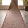 Well Woven Odin Custom Size Indoor/Outdoor Runner Solid & Striped Coral 31 Inch Width X Choose Your Length Hallway Flat-Weave Runner Rug Moroccan