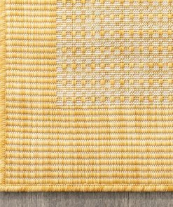 Well Woven Odin Solid & Striped Border Indoor Outdoor Yellow Flatweave Rug 22 Well Woven Odin Solid & Striped Border Indoor Outdoor Yellow Flatweave Rug