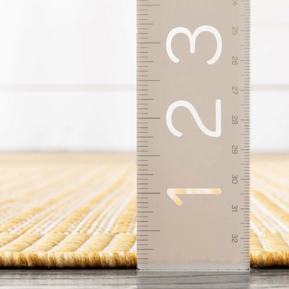 Well Woven Odin Solid & Striped Border Indoor Outdoor Yellow Flatweave Rug 8 Well Woven Odin Solid & Striped Border Indoor Outdoor Yellow Flatweave Rug