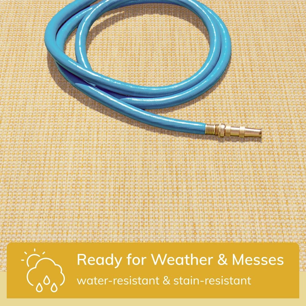 Well Woven Odin Solid & Striped Border Indoor Outdoor Yellow Flatweave Rug 3 Well Woven Odin Solid & Striped Border Indoor Outdoor Yellow Flatweave Rug