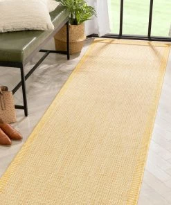 Well Woven Odin Solid & Striped Border Indoor Outdoor Yellow Flatweave Rug 26 Well Woven Odin Solid & Striped Border Indoor Outdoor Yellow Flatweave Rug