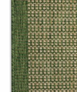 Well Woven Odin Custom Size Indoor/Outdoor Runner Solid & Striped Green 31 Inch Width X Choose Your Length Hallway Flat-Weave Runner Rug Moroccan