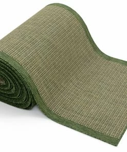 Well Woven Odin Custom Size Indoor/Outdoor Runner Solid & Striped Green 31 Inch Width X Choose Your Length Hallway Flat-Weave Runner Rug Moroccan