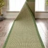 Well Woven Odin Custom Size Indoor/Outdoor Runner Solid & Striped Green 31 Inch Width X Choose Your Length Hallway Flat-Weave Runner Rug Moroccan