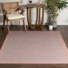 Well Woven Odin Solid & Striped Border Indoor Outdoor Blush Flatweave Rug