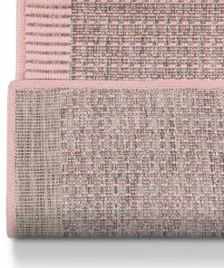 Well Woven Odin Custom Size Indoor/Outdoor Runner Solid & Striped Blush 31 Inch Width X Choose Your Length Hallway Flat-Weave Runner Rug