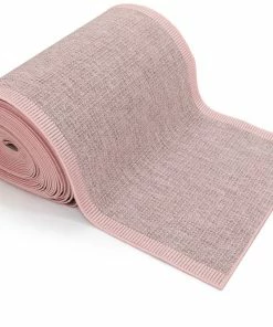 Well Woven Odin Custom Size Indoor/Outdoor Runner Solid & Striped Blush 31 Inch Width X Choose Your Length Hallway Flat-Weave Runner Rug