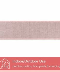 Well Woven Odin Solid & Striped Border Indoor Outdoor Blush Flatweave Rug