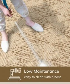 Well Woven Vidar Trellis Diamond Pattern Indoor Outdoor Beige Flatweave Rug