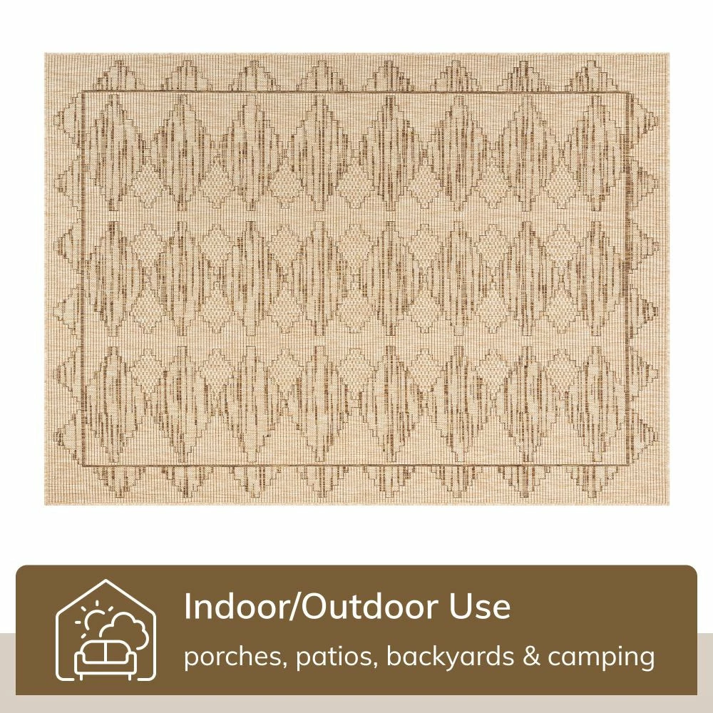 Well Woven Vidar Trellis Diamond Pattern Indoor Outdoor Beige Flatweave Rug 4 Well Woven Vidar Trellis Diamond Pattern Indoor Outdoor Beige Flatweave Rug