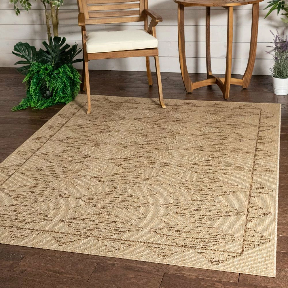 Well Woven Vidar Trellis Diamond Pattern Indoor Outdoor Beige Flatweave Rug 8 Well Woven Vidar Trellis Diamond Pattern Indoor Outdoor Beige Flatweave Rug