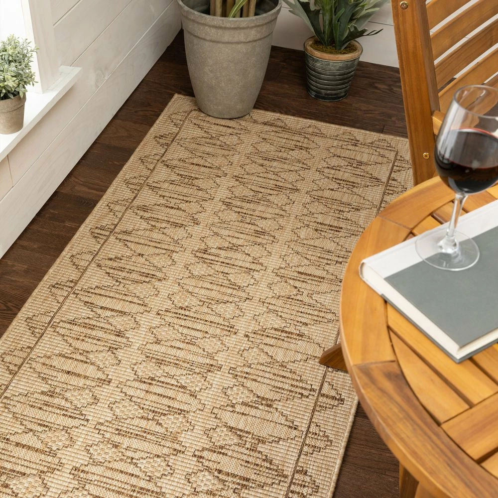 Well Woven Vidar Trellis Diamond Pattern Indoor Outdoor Beige Flatweave Rug 13 Well Woven Vidar Trellis Diamond Pattern Indoor Outdoor Beige Flatweave Rug