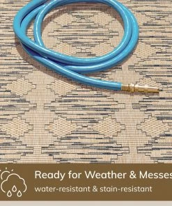 Well Woven Vidar Trellis Diamond Pattern Indoor Outdoor Blue Beige Flatweave Rug 16 Well Woven Vidar Trellis Diamond Pattern Indoor Outdoor Blue Beige Flatweave Rug