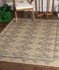 Well Woven Vidar Trellis Diamond Pattern Indoor Outdoor Blue Beige Flatweave Rug 21 Well Woven Vidar Trellis Diamond Pattern Indoor Outdoor Blue Beige Flatweave Rug