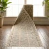 Well Woven Moroccan Vidar Custom Size Indoor/Outdoor Runner Trellis Diamond Pattern Blue Ivory 31 Inch Width X Choose Your Length Hallway Flat-Weave Runner Rug