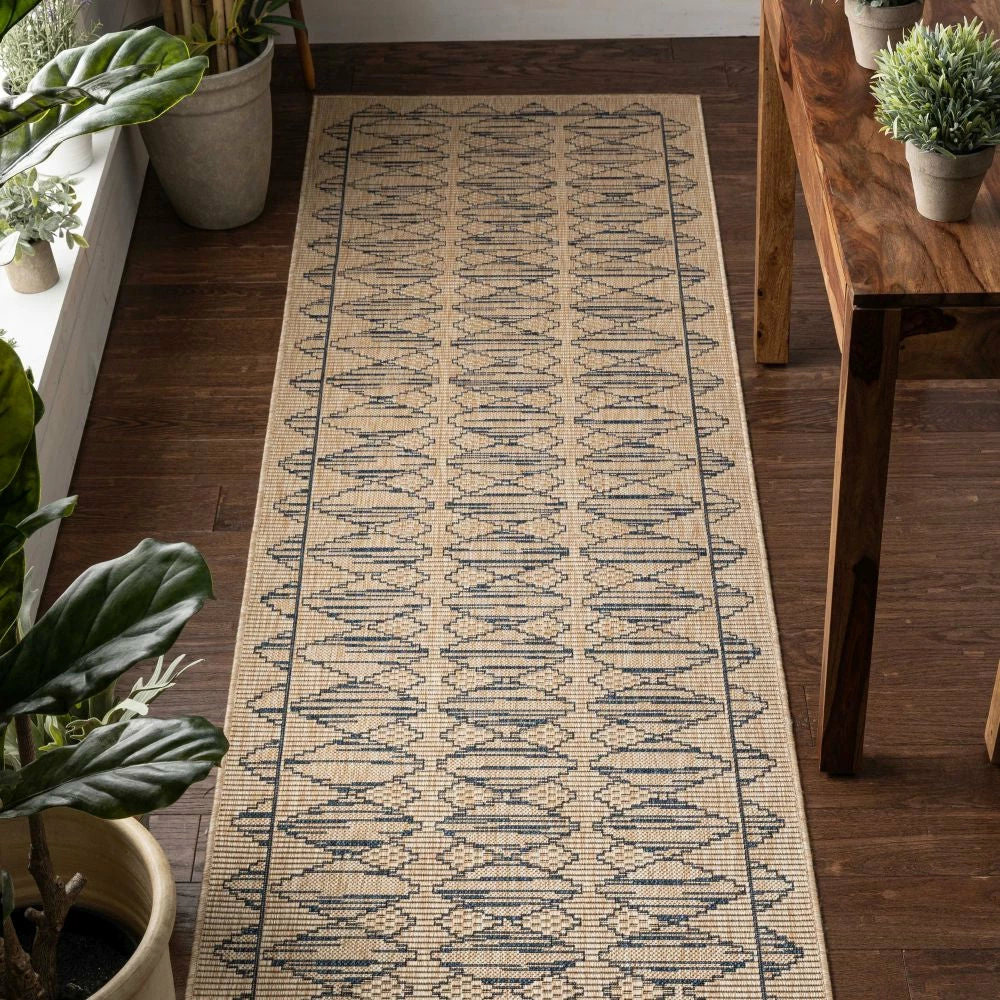Well Woven Vidar Trellis Diamond Pattern Indoor Outdoor Blue Beige Flatweave Rug 11 Well Woven Vidar Trellis Diamond Pattern Indoor Outdoor Blue Beige Flatweave Rug