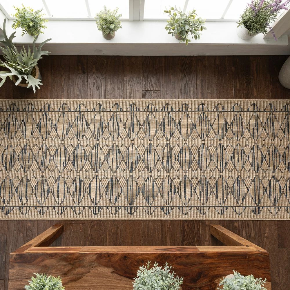 Well Woven Vidar Trellis Diamond Pattern Indoor Outdoor Blue Beige Flatweave Rug 14 Well Woven Vidar Trellis Diamond Pattern Indoor Outdoor Blue Beige Flatweave Rug