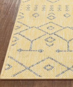 Well Woven Global Nord Moroccan Tribal Indoor Outdoor Yellow Flatweave Rug
