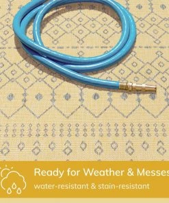 Well Woven Global Nord Moroccan Tribal Indoor Outdoor Yellow Flatweave Rug