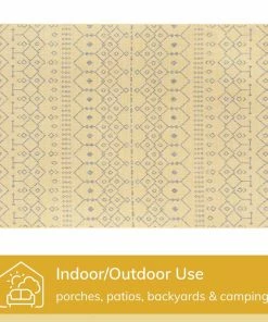 Well Woven Global Nord Moroccan Tribal Indoor Outdoor Yellow Flatweave Rug