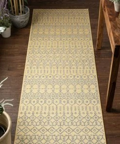 Well Woven Global Nord Moroccan Tribal Indoor Outdoor Yellow Flatweave Rug
