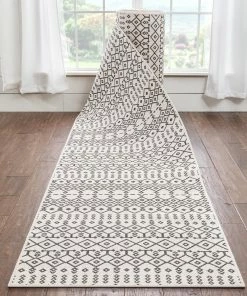 Well Woven Custom Size Runner Nord Nordic Lattice Pattern Ivory Choose Your Width X Choose Your Length Hallway Indoor/Outdoor Runner Rug Global