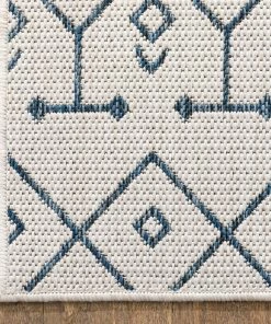 Well Woven Nord Moroccan Tribal Indoor Outdoor Light Blue Flatweave Rug Global