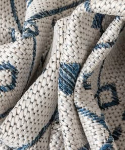 Well Woven Nord Moroccan Tribal Indoor Outdoor Light Blue Flatweave Rug Global