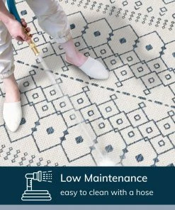 Well Woven Nord Moroccan Tribal Indoor Outdoor Light Blue Flatweave Rug Global