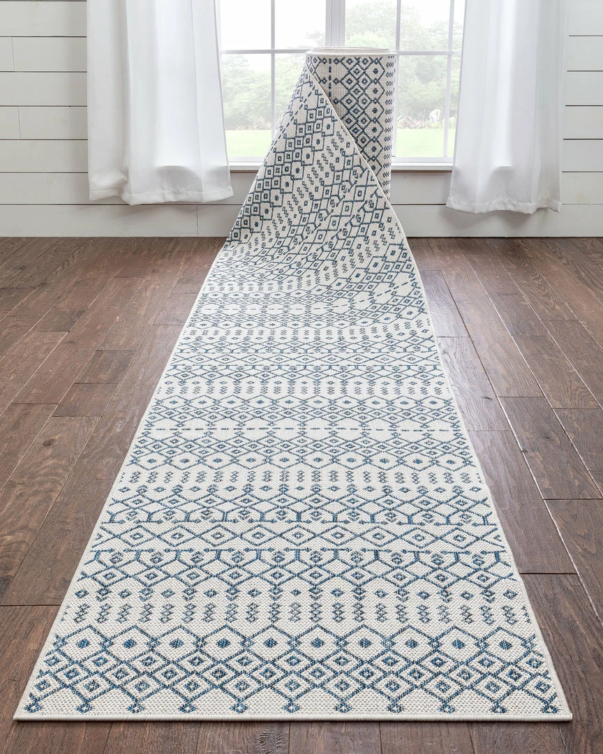 Well Woven Custom Size Runner Nord Nordic Lattice Pattern Light Blue Choose Your Width X Choose Your Length Hallway Indoor/Outdoor Runner Rug Global 1 Well Woven Custom Size Runner Nord Nordic Lattice Pattern Light Blue Choose Your Width X Choose Your Length Hallway Indoor/Outdoor Runner Rug Global