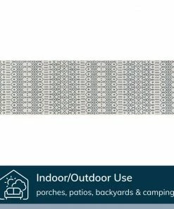 Well Woven Nord Moroccan Tribal Indoor Outdoor Light Blue Flatweave Rug Global