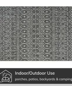 Well Woven Nord Moroccan Tribal Indoor Outdoor Grey Flatweave Rug