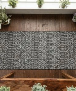 Well Woven Nord Moroccan Tribal Indoor Outdoor Grey Flatweave Rug