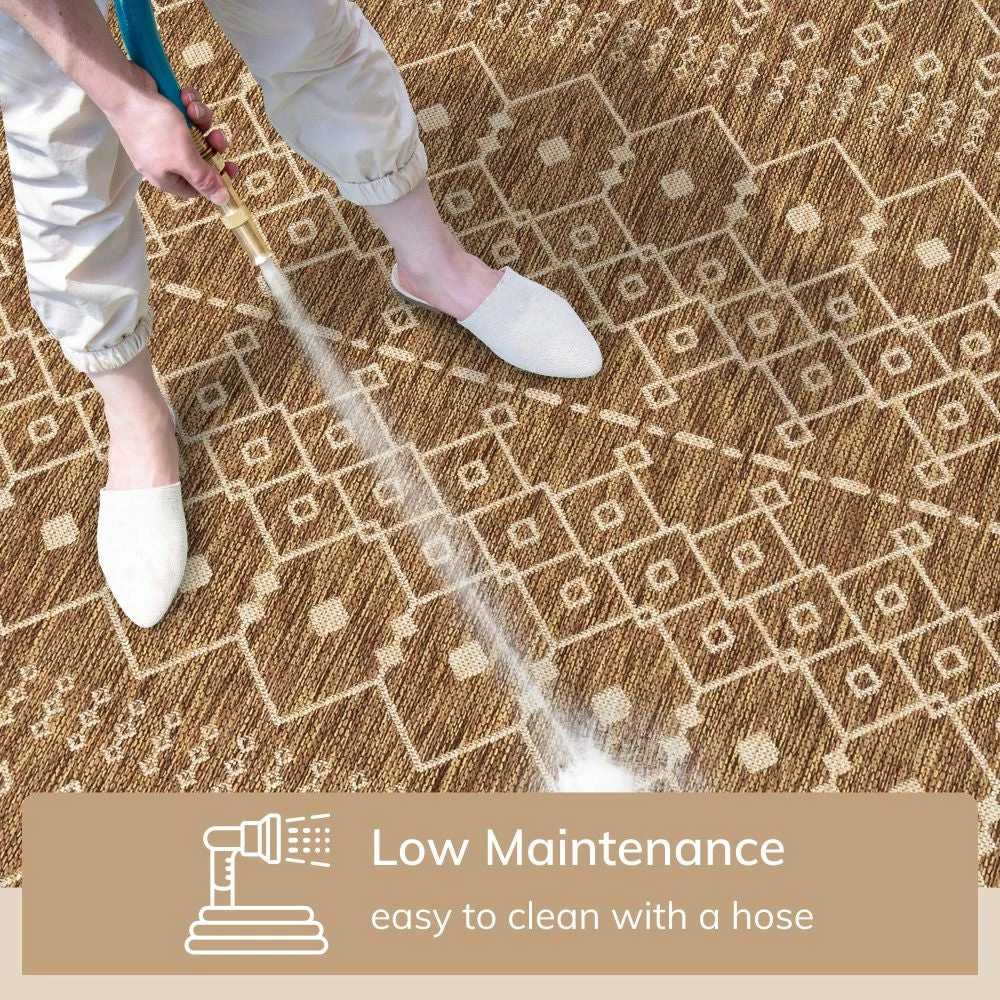 Well Woven Global Nord Moroccan Tribal Indoor Outdoor Brown Flatweave Rug 3 Well Woven Global Nord Moroccan Tribal Indoor Outdoor Brown Flatweave Rug