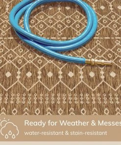 Well Woven Global Nord Moroccan Tribal Indoor Outdoor Brown Flatweave Rug