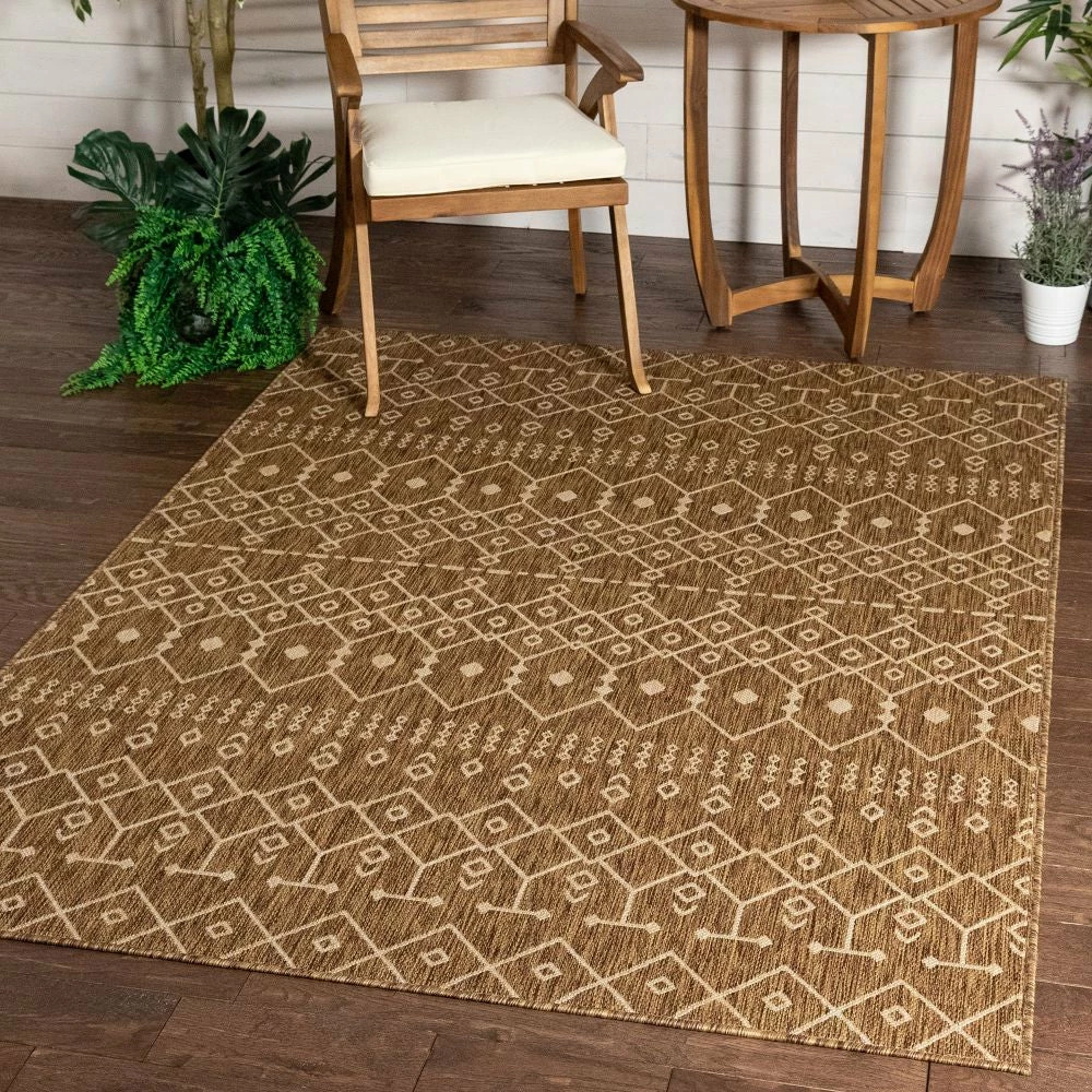 Well Woven Global Nord Moroccan Tribal Indoor Outdoor Brown Flatweave Rug 9 Well Woven Global Nord Moroccan Tribal Indoor Outdoor Brown Flatweave Rug