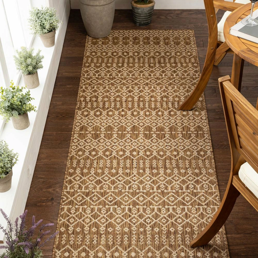 Well Woven Global Nord Moroccan Tribal Indoor Outdoor Brown Flatweave Rug 11 Well Woven Global Nord Moroccan Tribal Indoor Outdoor Brown Flatweave Rug