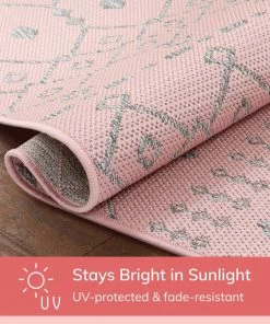 Well Woven Global Nord Moroccan Tribal Indoor Outdoor Blush Flatweave Rug