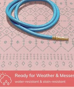 Well Woven Global Nord Moroccan Tribal Indoor Outdoor Blush Flatweave Rug