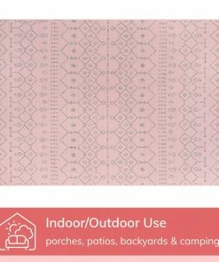 Well Woven Global Nord Moroccan Tribal Indoor Outdoor Blush Flatweave Rug