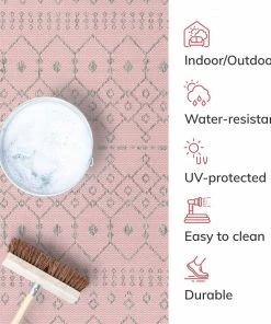 Well Woven Global Nord Moroccan Tribal Indoor Outdoor Blush Flatweave Rug