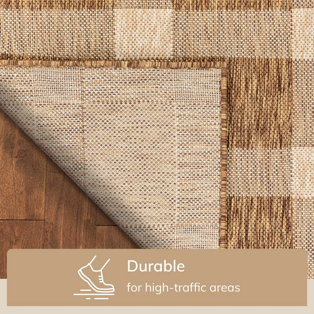 Well Woven Freya Plaid Indoor Outdoor Brown Flatweave Rug 6 Well Woven Freya Plaid Indoor Outdoor Brown Flatweave Rug