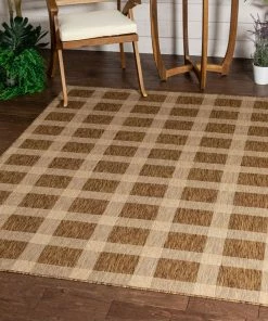 Well Woven Freya Plaid Indoor Outdoor Brown Flatweave Rug 21 Well Woven Freya Plaid Indoor Outdoor Brown Flatweave Rug