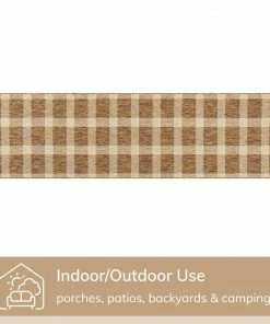 Well Woven Freya Plaid Indoor Outdoor Brown Flatweave Rug 24 Well Woven Freya Plaid Indoor Outdoor Brown Flatweave Rug