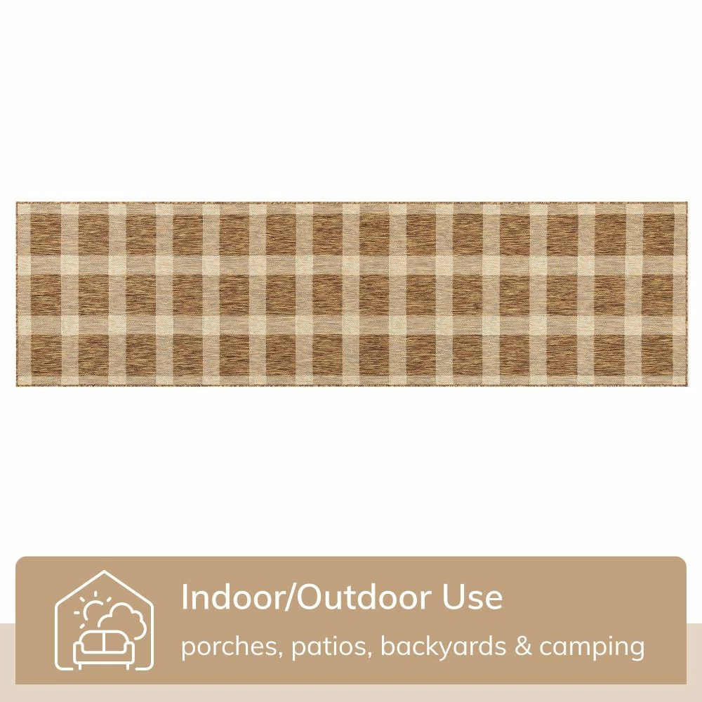 Well Woven Freya Plaid Indoor Outdoor Brown Flatweave Rug 11 Well Woven Freya Plaid Indoor Outdoor Brown Flatweave Rug