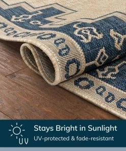 Well Woven Mani Oriental Medallion Indoor Outdoor Blue Flatweave Rug 14 Well Woven Mani Oriental Medallion Indoor Outdoor Blue Flatweave Rug