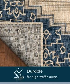 Well Woven Mani Oriental Medallion Indoor Outdoor Blue Flatweave Rug 16 Well Woven Mani Oriental Medallion Indoor Outdoor Blue Flatweave Rug